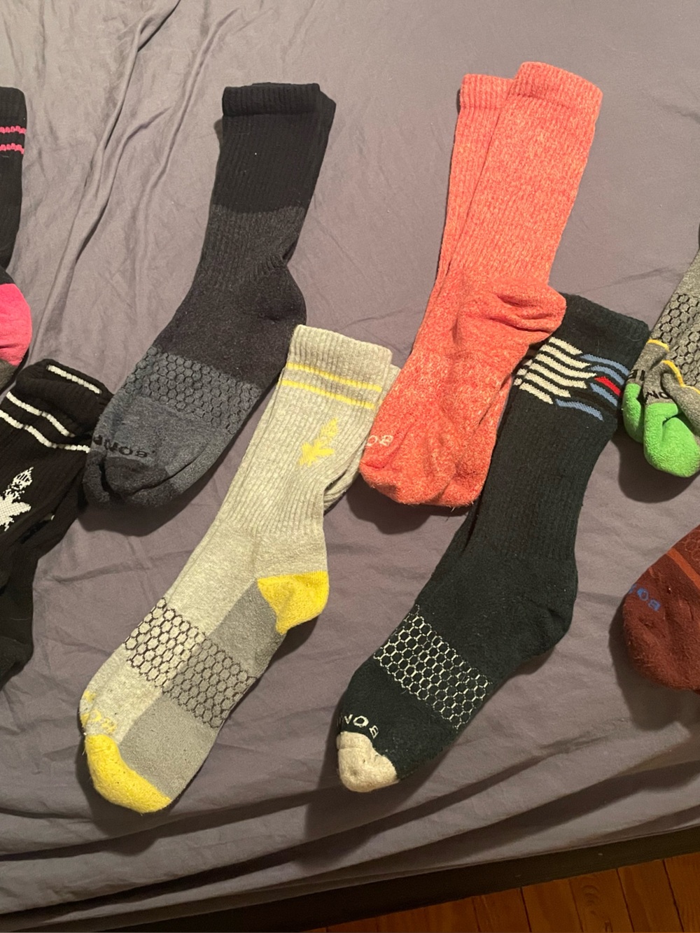 Bombas Men's Assorted Athletic Crew Socks - Multi-Color 8 pair size Large